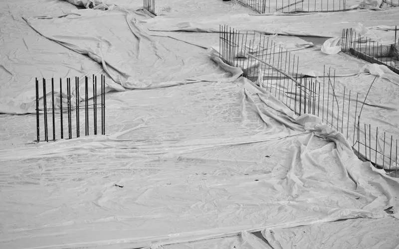 Foundation pier installation process at DFW construction site
